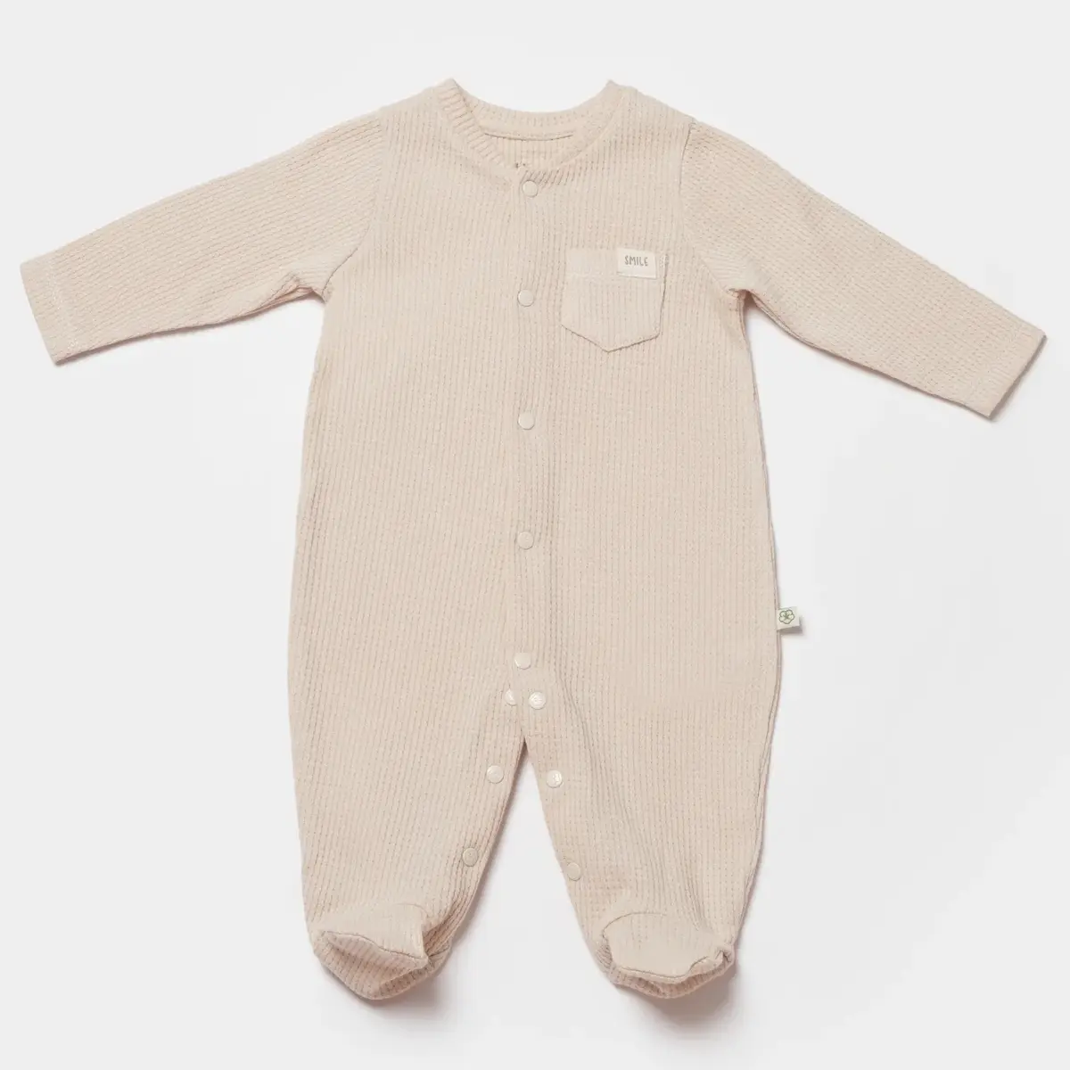 Bibaby Organik Tulum Waffle Smile Bej Bibaby Organik Tulum Waffle Smile Bej