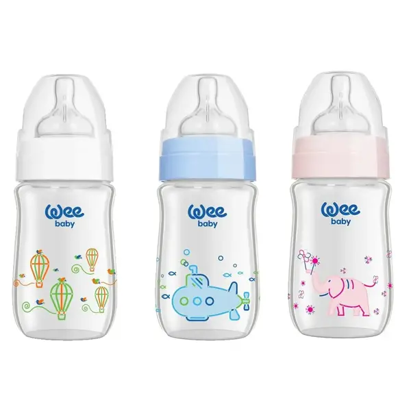 Wee Baby Klasik Plus Geniş Ağızlı Isıya Dayanıklı Cam Biberon 180 ml