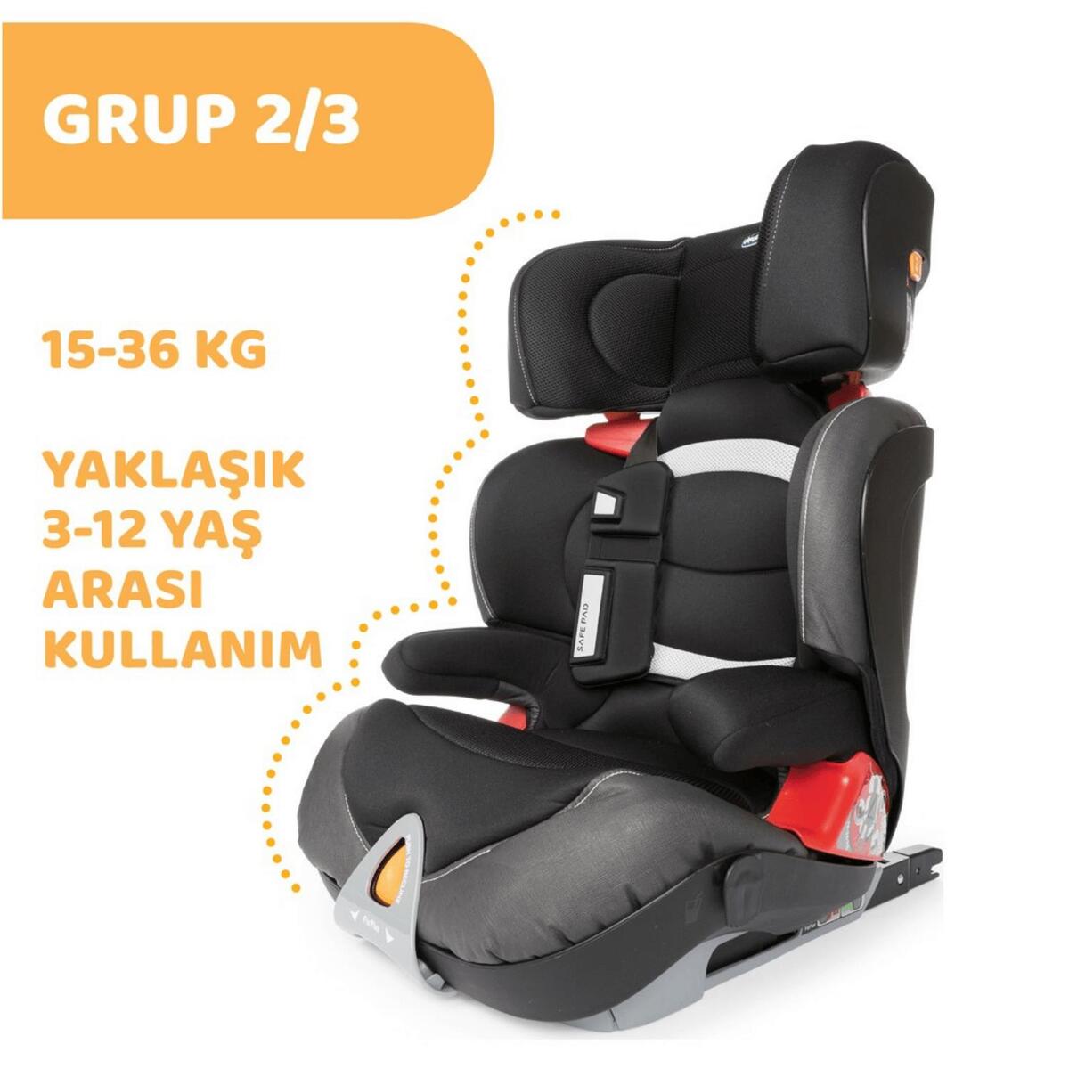 Chicco Oasys 23 Fixplus Evo Oto Koltuğu 15-36 Kg Jet Black