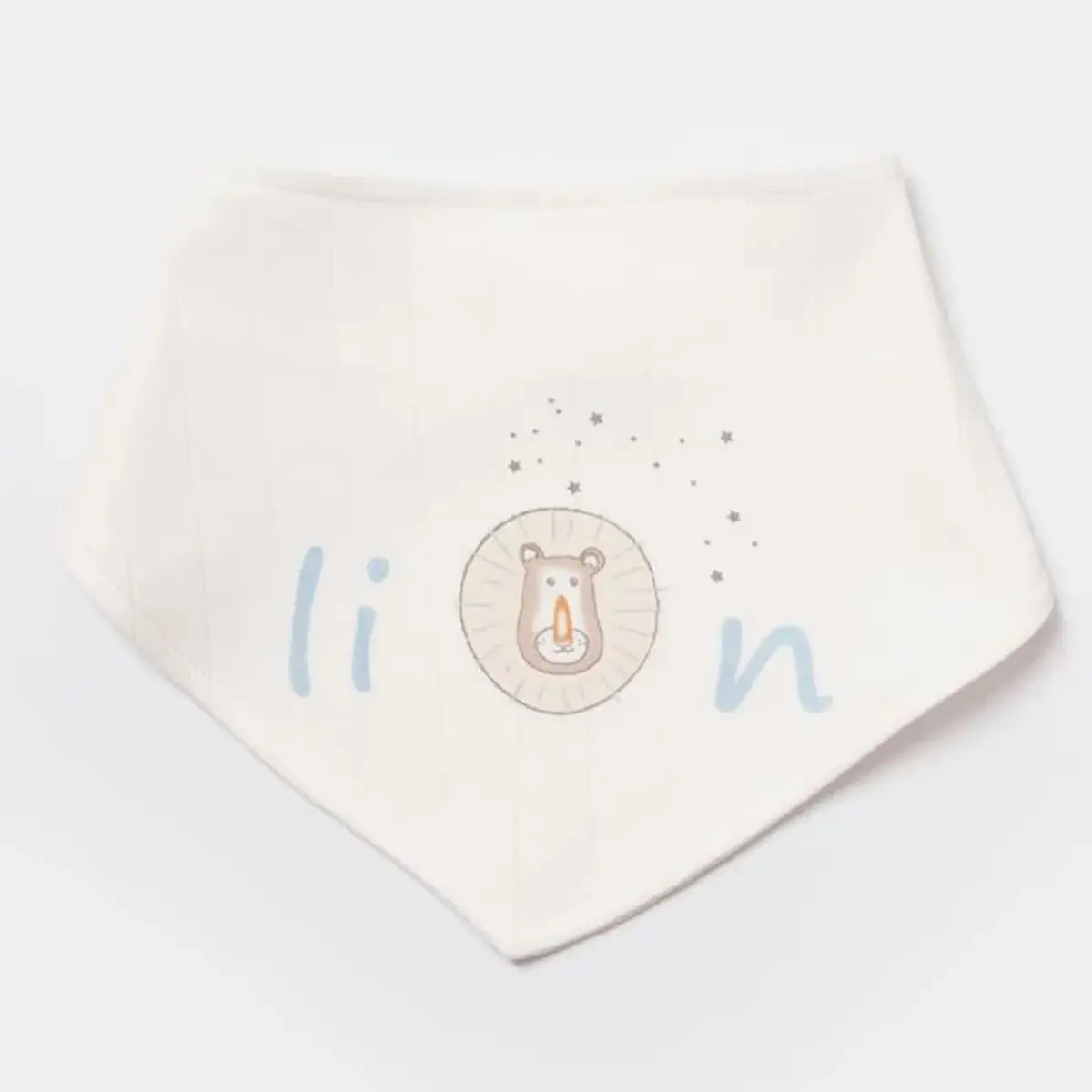 Bibaby Organik Fular Önlük 2li Brave Lion Ekru - Turkuaz