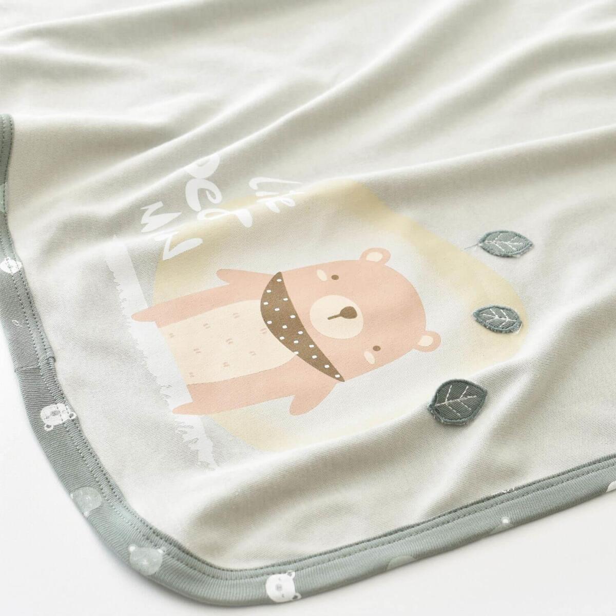 Bibaby Organik Battaniye Hug Me Bear Yeşil