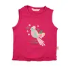 Mini Damla T-Shirt Kolsuz Tropikal Fuşya