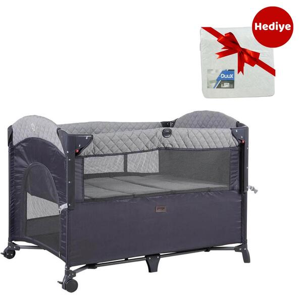 Prego 8041 Miami Basic Anne Yanı Oyun Parkıı 70x110 cm Gri