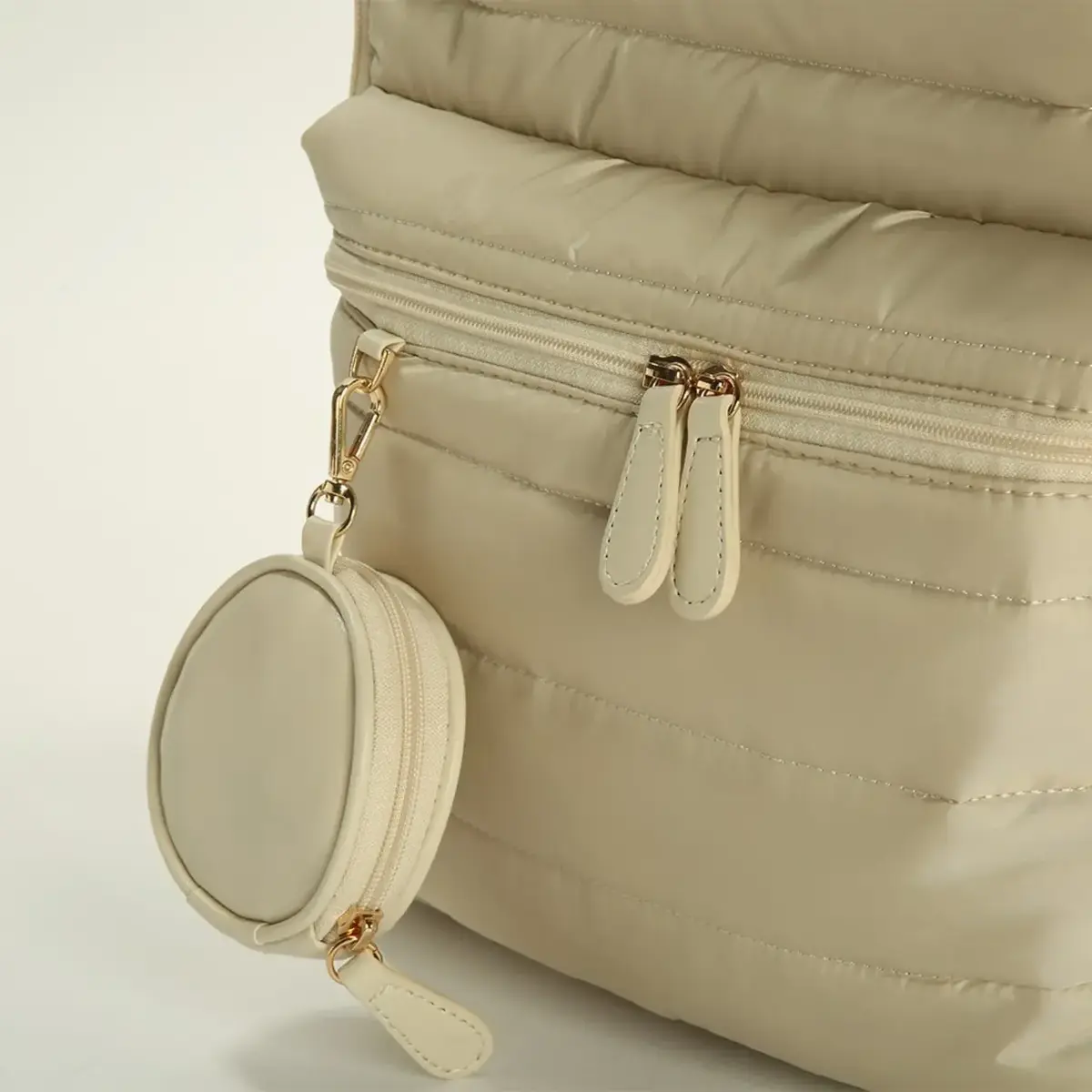 M&Y Collection Puff Deri Sırt Çantası Krem / Cream