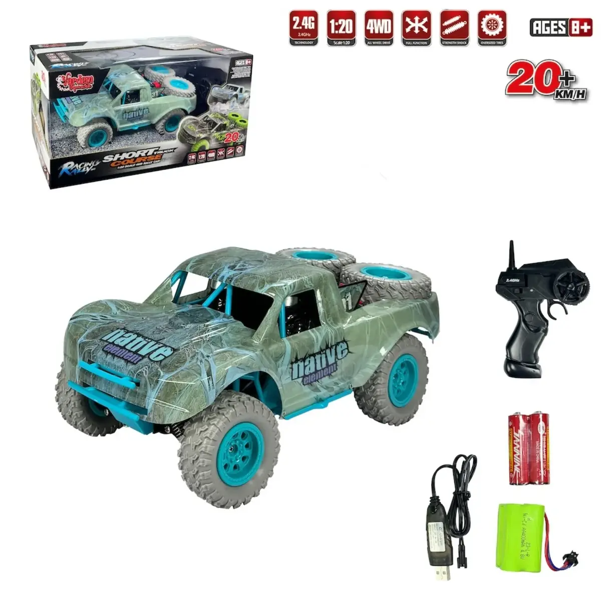 Vardem Uzaktan Kumandalı Full Fonksiyon 2.4G Şarjlı 1:20 Drift Araba