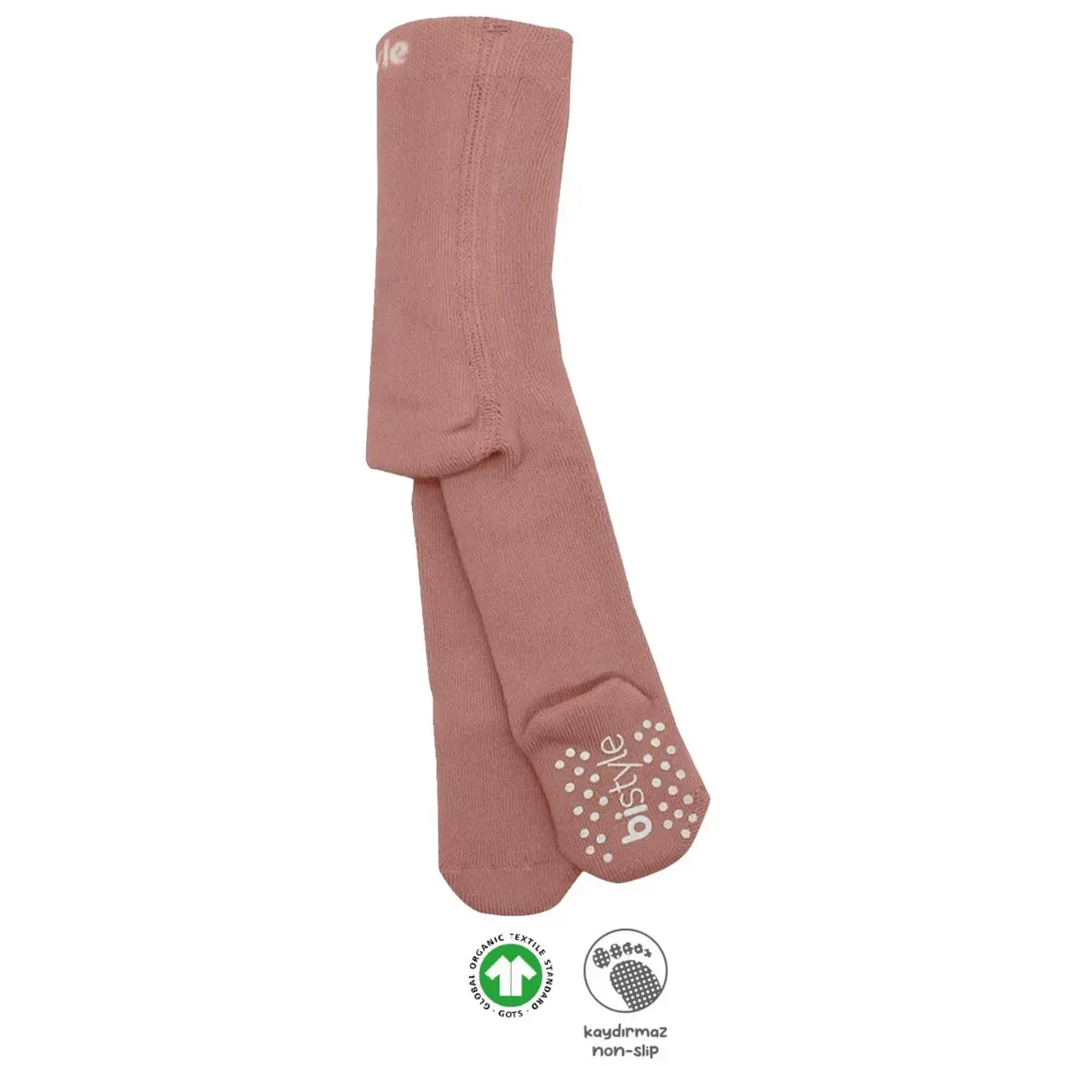 Bistyle Organik Çorap Külotlu Kaymaz Havlu  Pudra Bistyle Organik Çorap Külotlu Kaymaz Havlu  Pudra