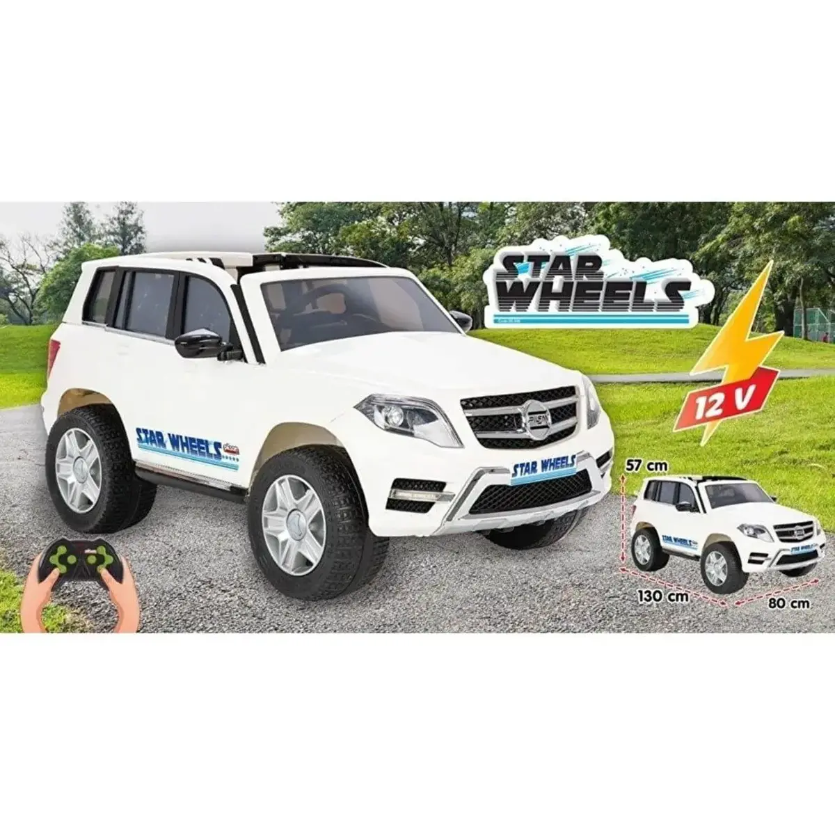 Pilsan Star Wheels Akülü Araba Kumandalı 12V Beyaz