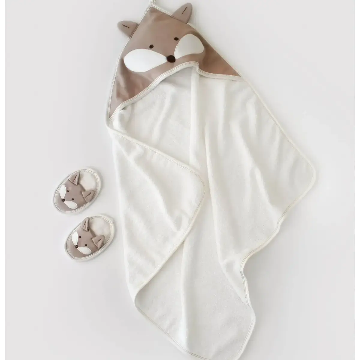 Bibaby Bornoz Takımı Sweet Fox Ekru - Kahverengi