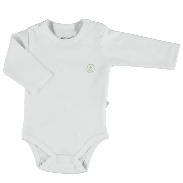 Bibaby Organik Body Uzun Kol Basic Nature Beyaz