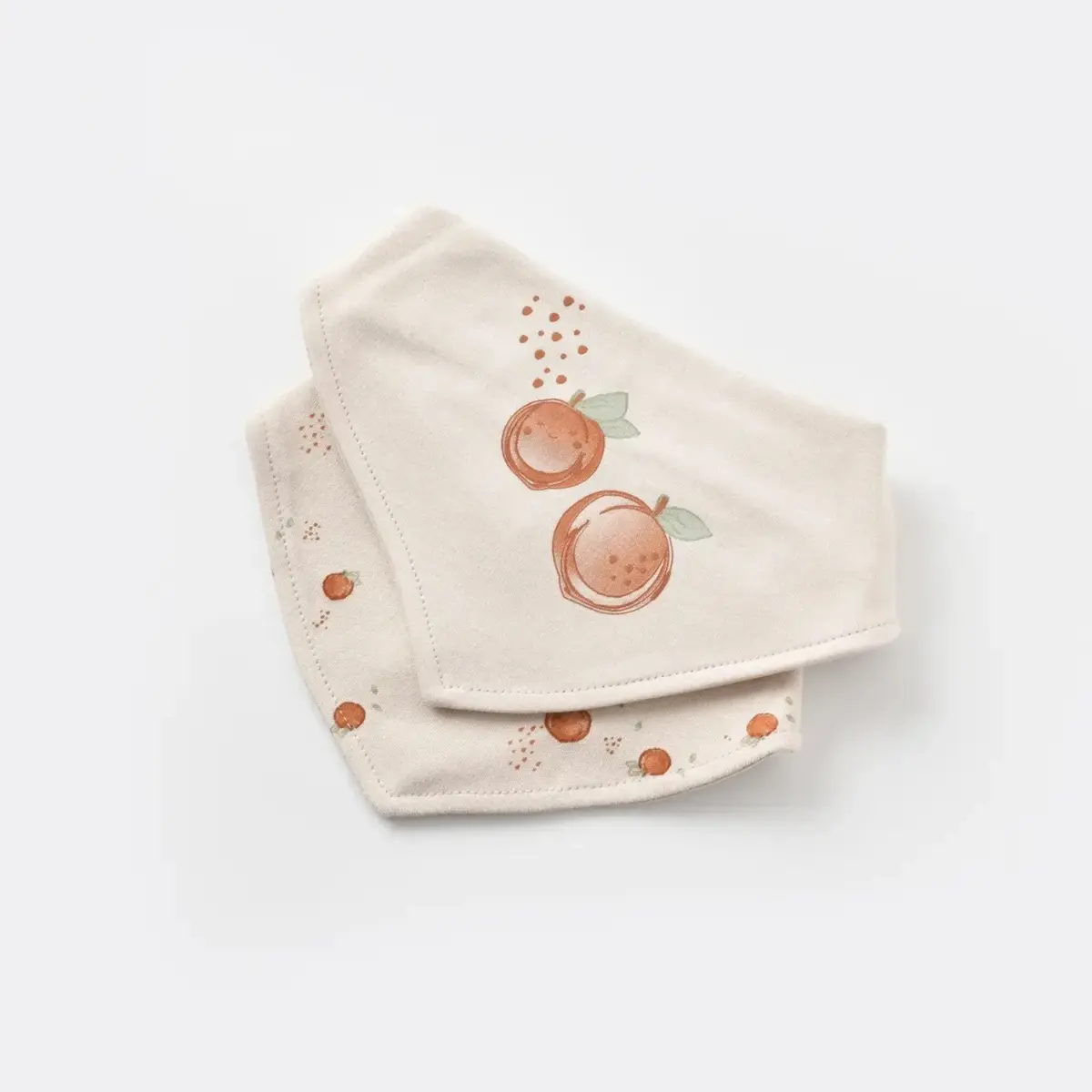 Bibaby Organik Fular Önlük 2li Summer Fruit Light Cream