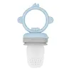 OiOi Silikon Püre Sebze ve Meyve Emziği 6+ Ay Mineral Blue - Powder Grey