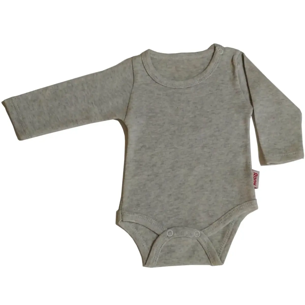 Rany Baby Kids Body Uzun Kol İnterlok Desenli Gri