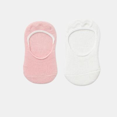 Bibaby Organik Babet Çorap 2li Basic Pembe - Ekru