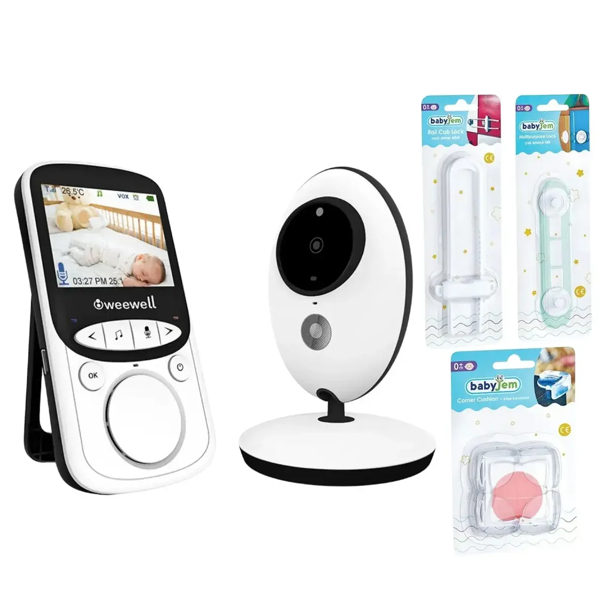 Weewell WMV815 Dijital Bebek Kamerası+Babyjem Evde Güvenlik Ürünleri