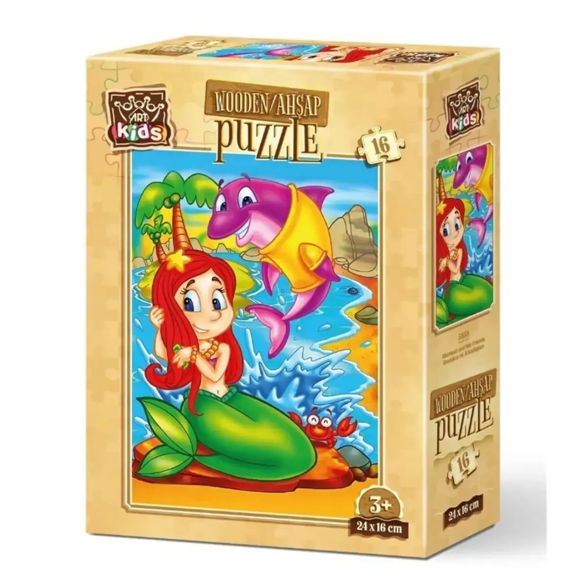 Art Kids Denizkızı ve Arkadaşları Ahşap Puzzle 16 Parça