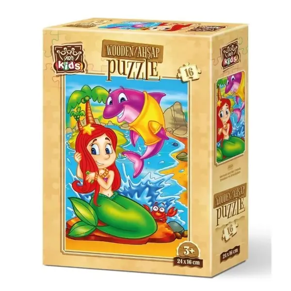 Art Kids Denizkızı ve Arkadaşları Ahşap Puzzle 16 Parça