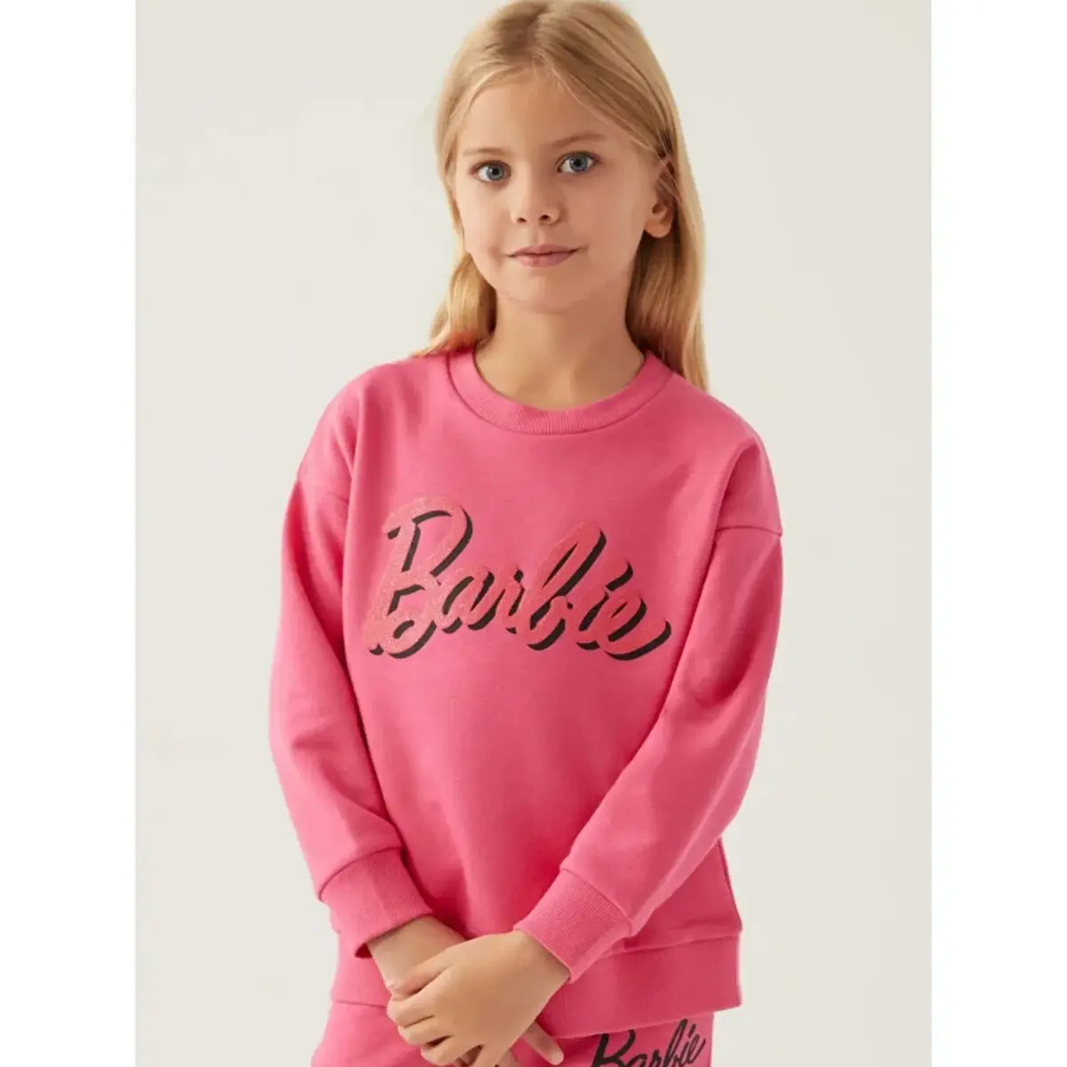 Barbie Sweatshirt Açık Fuşya