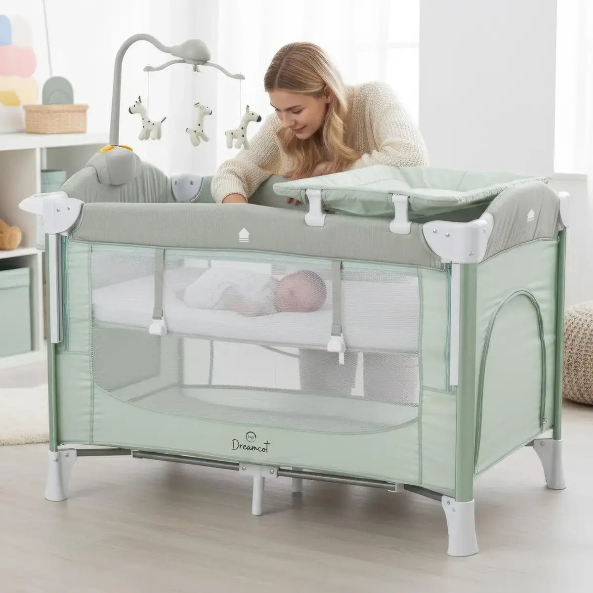 Bagi Dreamcot Anne Yanı Oyun Parkı 70x110 cm Green