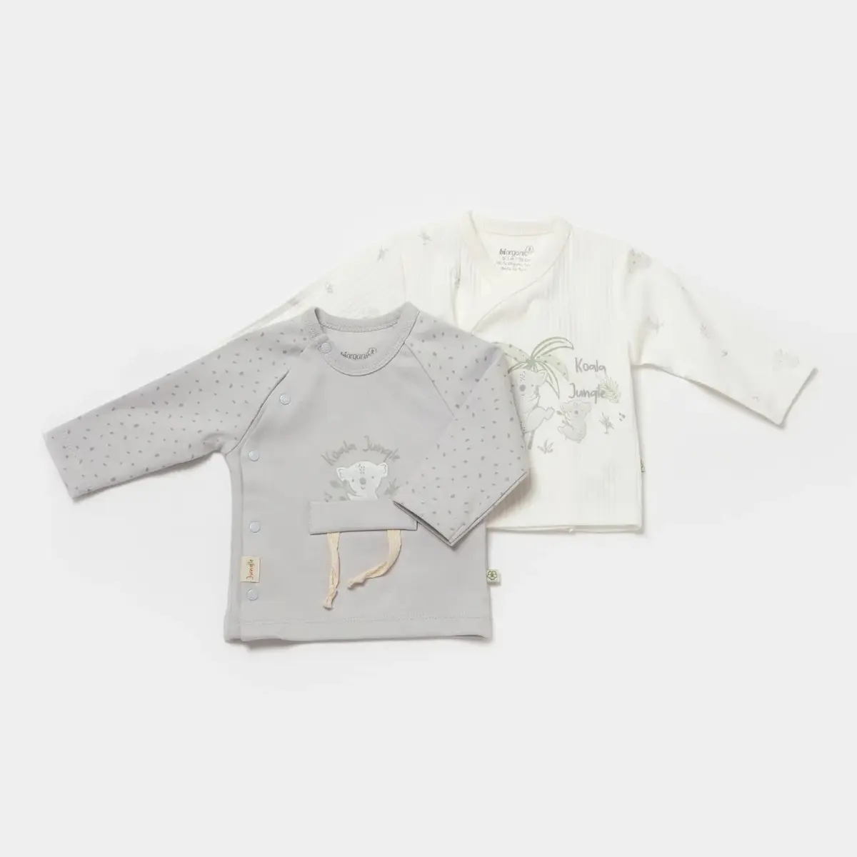 Bibaby Organik İç - Dış Zıbın 2li Koala Jungle Gri Bibaby Organik İç - Dış Zıbın 2li Koala Jungle Gri