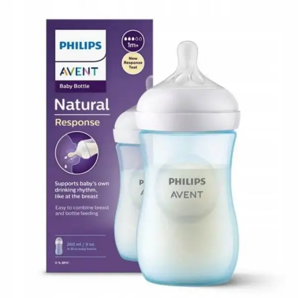 Philips Avent Doğal Tepkili PP Biberon 260ml 1+ Ay Mavi
