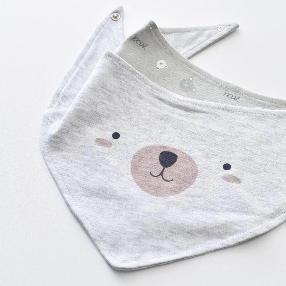 Bibaby Organik Fular Önlük 2li Hug Me Bear Kar Melanj
