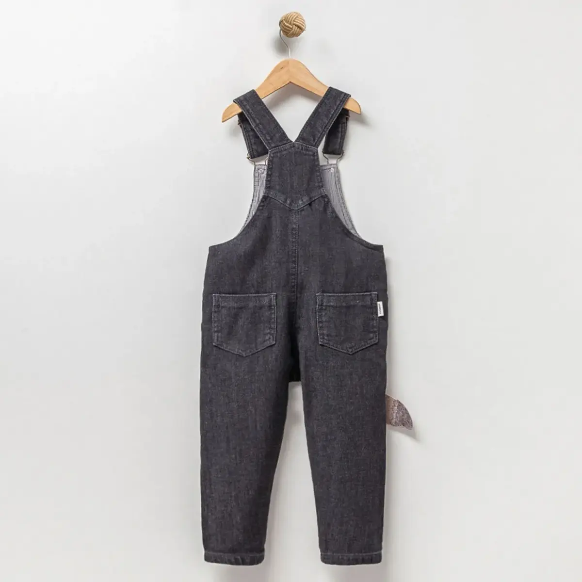 Overdo Salopet Kot Nakışlı Siyah