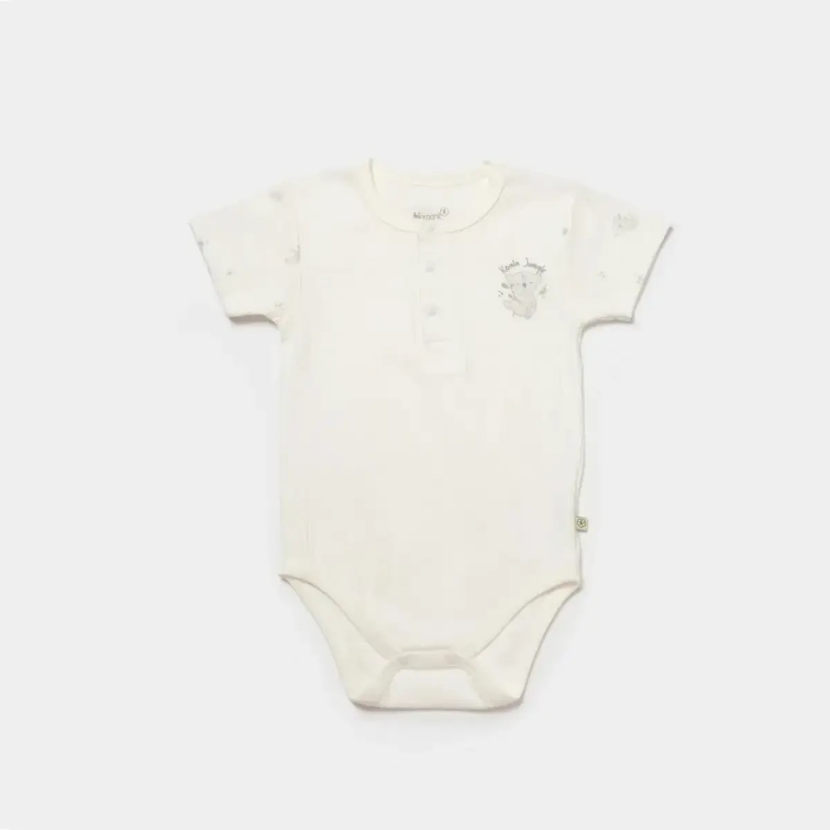 Bibaby Organik Body Kısa Kol Koala Jungle Gri