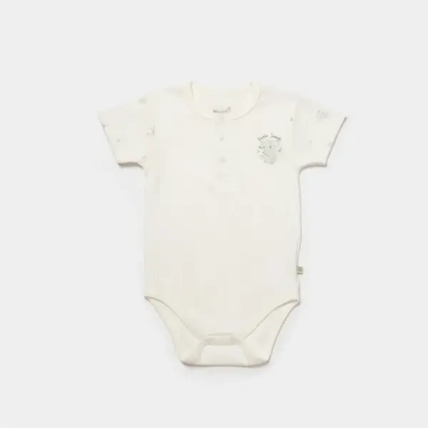 Bibaby Organik Body Kısa Kol Koala Jungle Gri