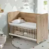 Pratik Sallanır Tekerlekli Anne Yanı Beşik 60X120 Ahşap