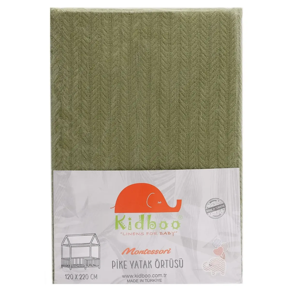 Kidboo Montesöri Pike Yatak Örtüsü Yeşil 120X220Cm