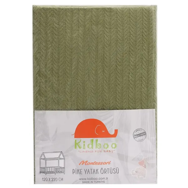 Kidboo Montesöri Pike Yatak Örtüsü Yeşil 120X220Cm