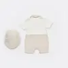 Bibaby Salopet Şortlu Royal Kasketli Bej
