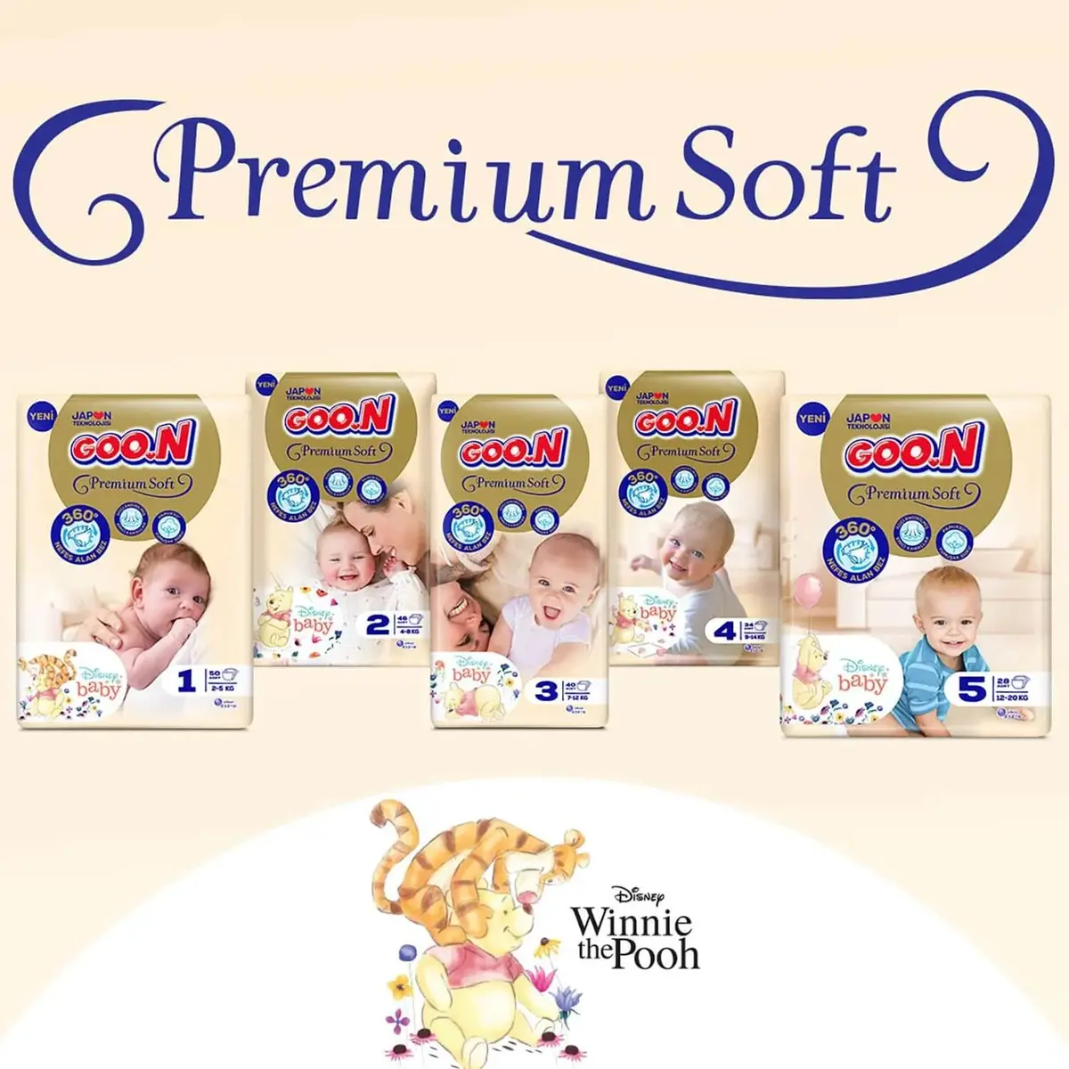 Goon Premium Bebek Bezi 4 Beden 9-14 Kg 64lü Fırsat Paket