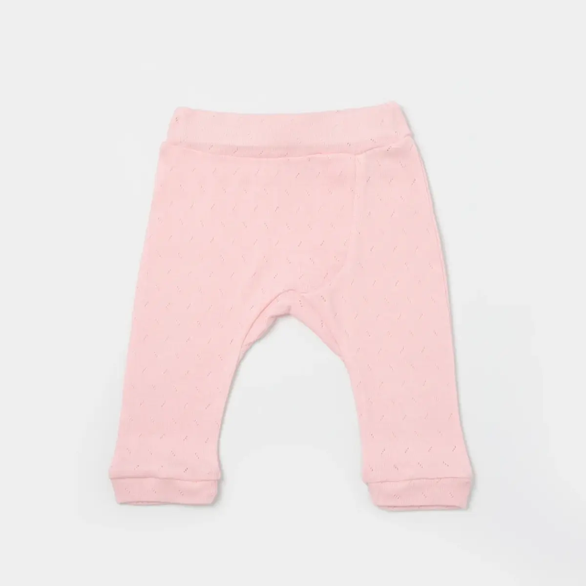 Bibaby Pantolon Patiksiz 2li Jakarlı Pembe - Ekru