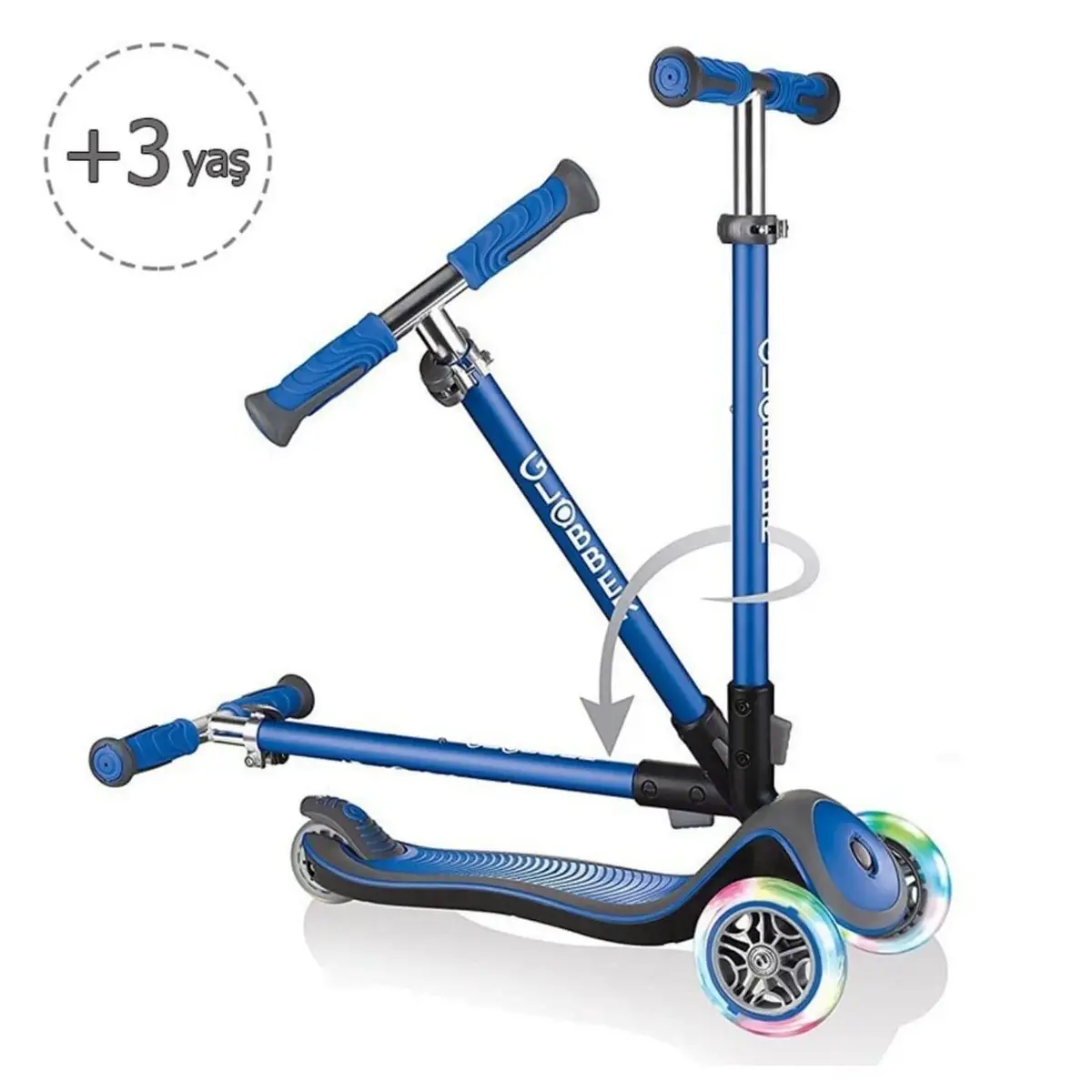 Globber Elite Deluxe Işıklı Scooter Lacivert