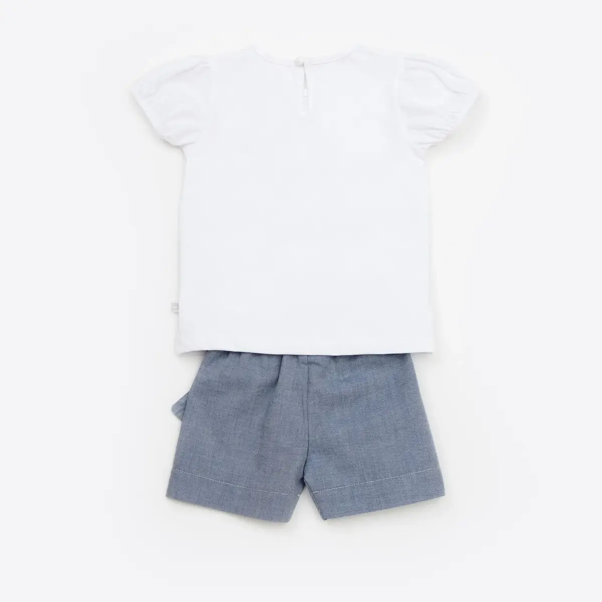 Bibaby 2li Takım Şortlu Spring Bird Beyaz