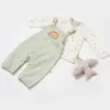 Bibaby Organik Salopet Tulum Tiny Birds Ekru - Yeşil