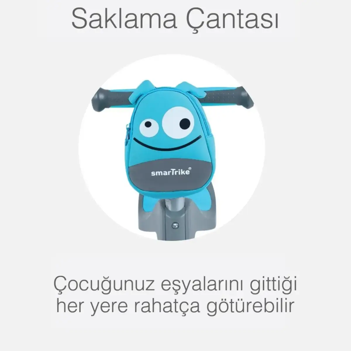 SmarTrike T1 3’ü 1 Arada Oturaklı ve Çantalı Çocuk Scooterı- Blue