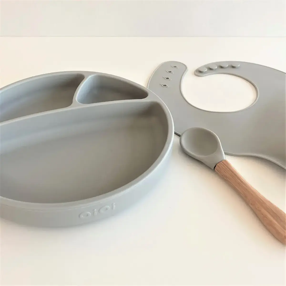 OiOi Blw Beslenme Seti Tabaklı Powder Grey