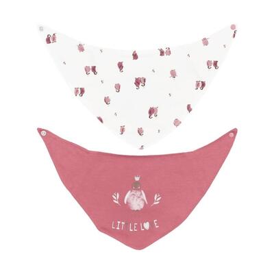 Bibaby Organik Fular Önlük 2li Little Love Rose Dry