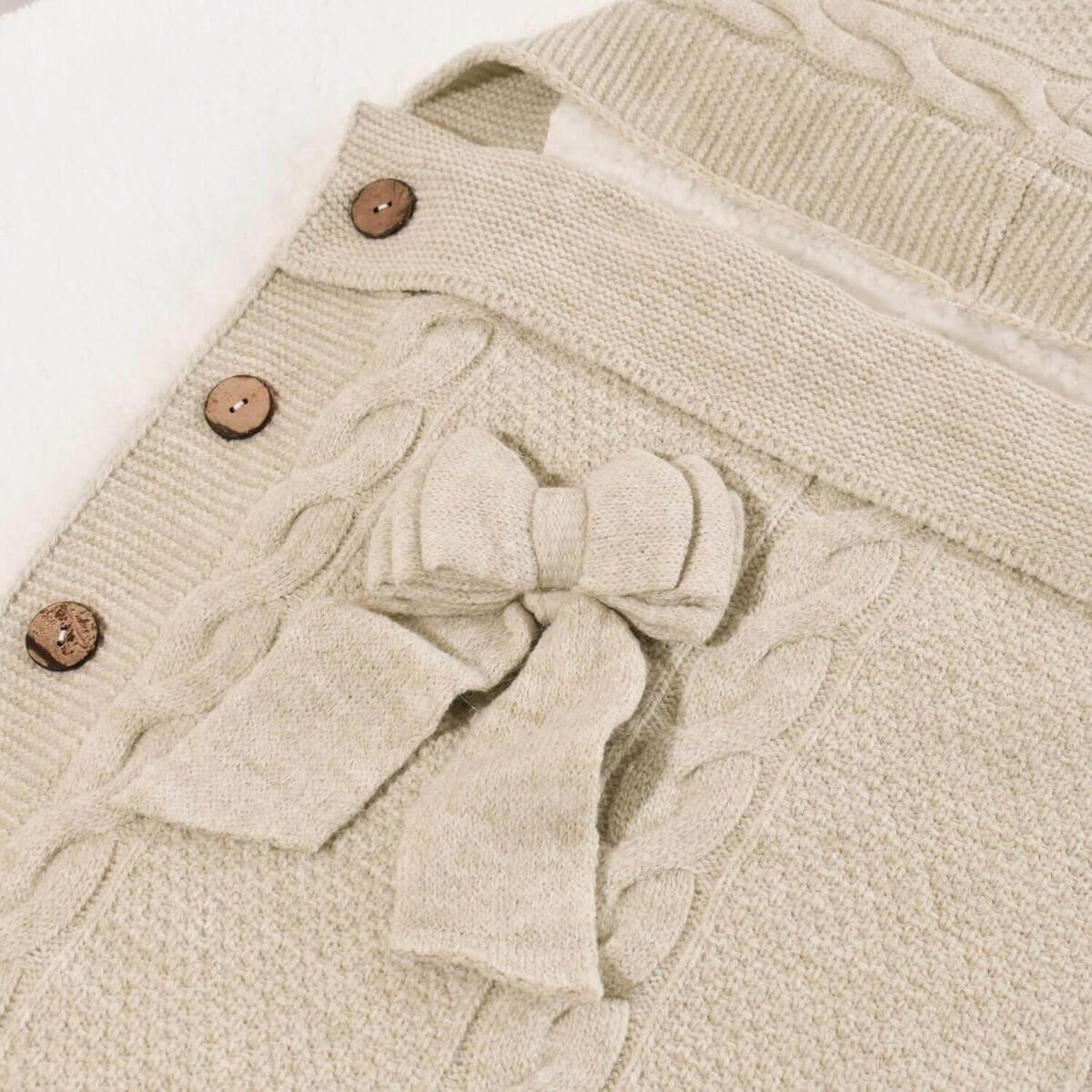 Bibaby Kundak Triko Fiyonklu Bej