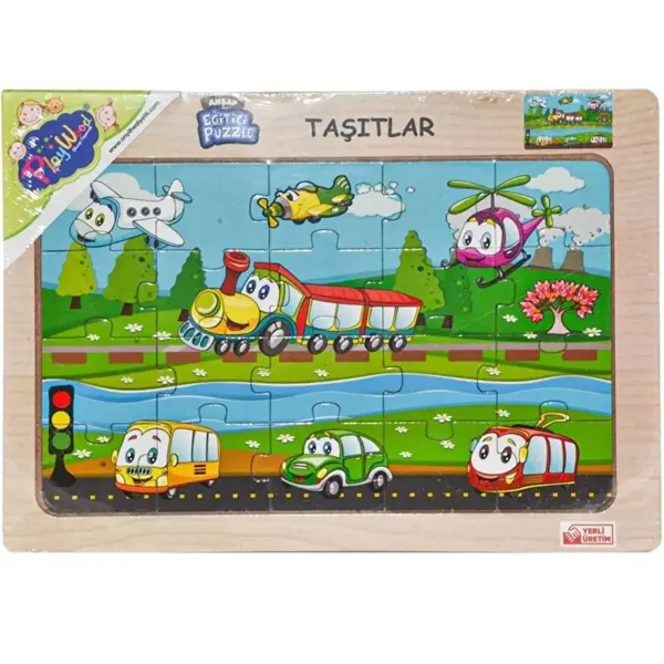 Play Wood Ahşap Tutmalı Puzzle Taşıtlar                                 