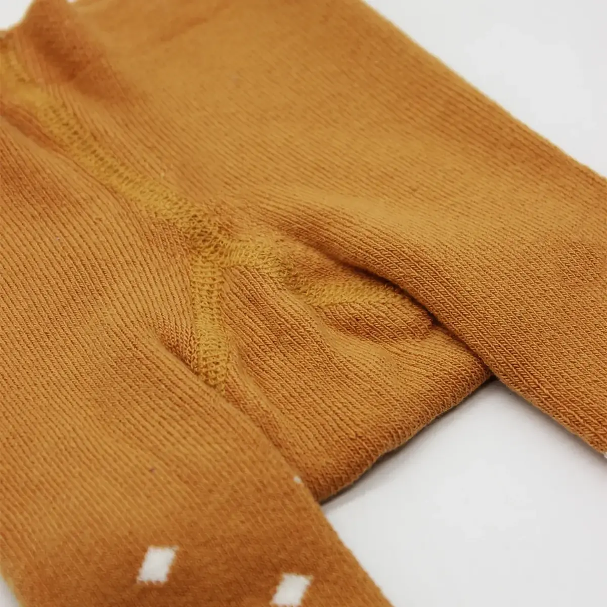 Bistyle Organik Çorap Külotlu Kaymaz Havlu  Puanlı Hardal