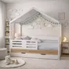 Babyhope Santana Montessori Çatılı Karyola 90x190 Meşe