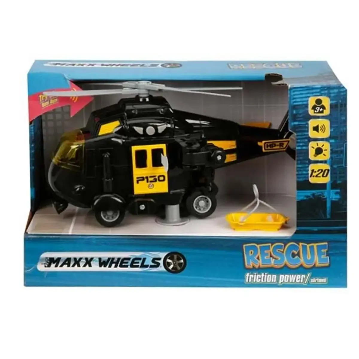 Maxx Wheels Sesli ve Işıklı Kurtarma Helikopteri 1:20