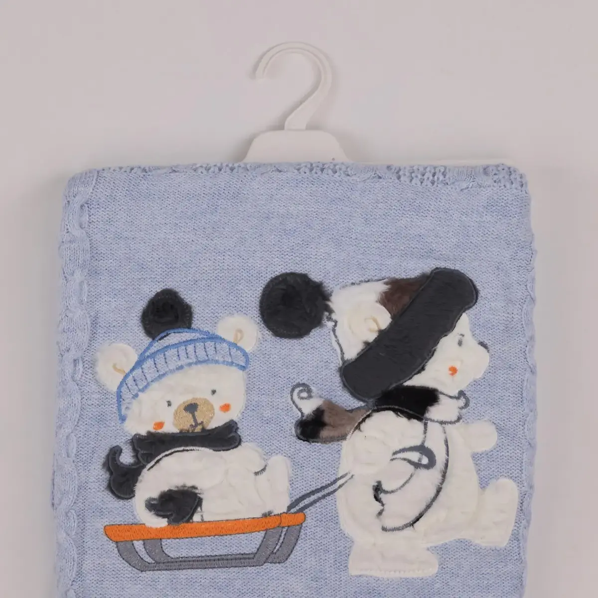 Mini Damla Battaniye Triko Kızaklı 80x100cm Mavi Mini Damla Battaniye Triko Kızaklı 80x100cm Mavi