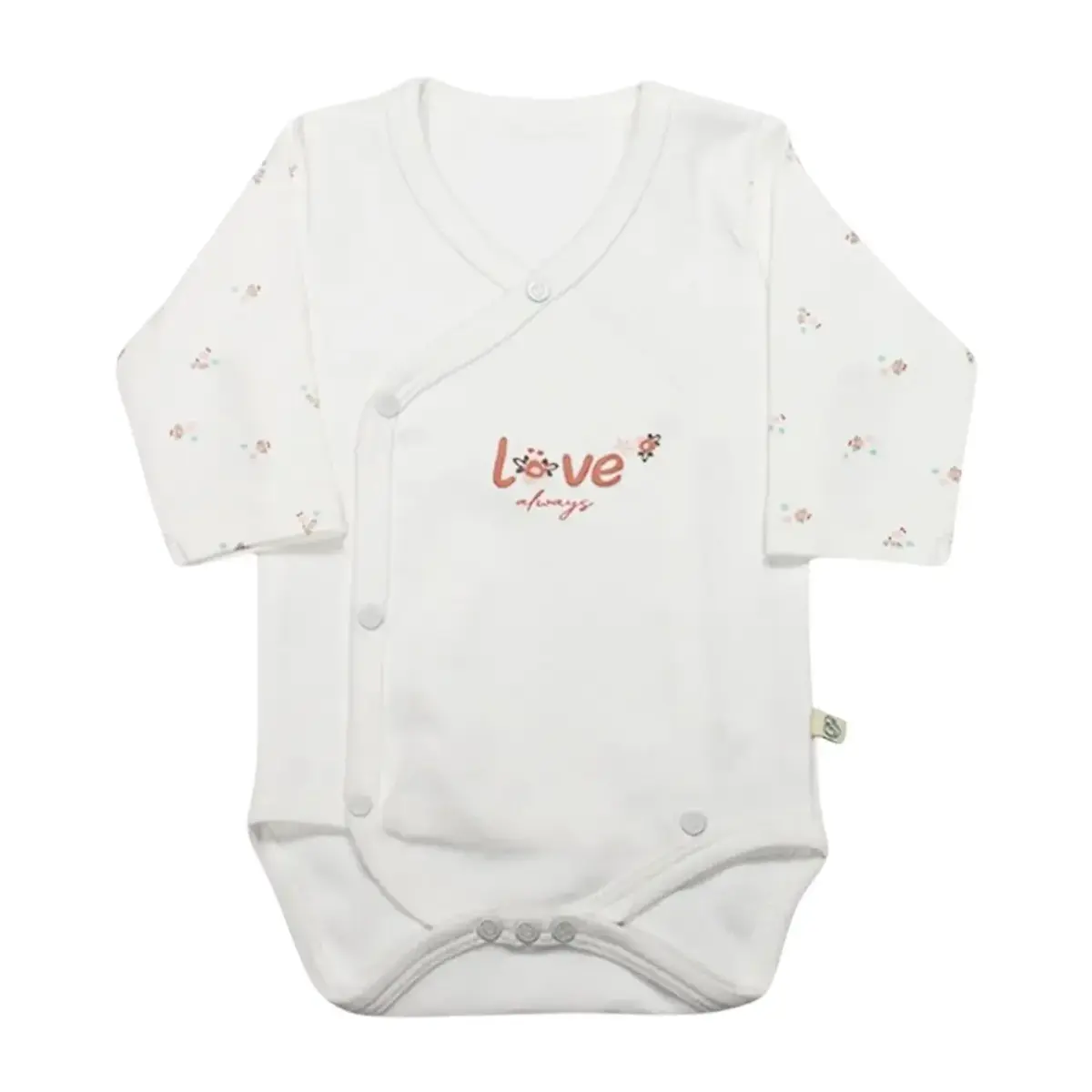 Bistyle Body Uzun Kol Grow In Love Pembe - Ekru