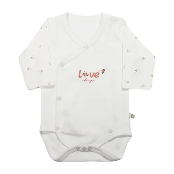 Bistyle Body Uzun Kol Grow In Love Pembe - Ekru