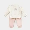 Bibaby Organik 2li Takım The Flowers Ekru - Pembe