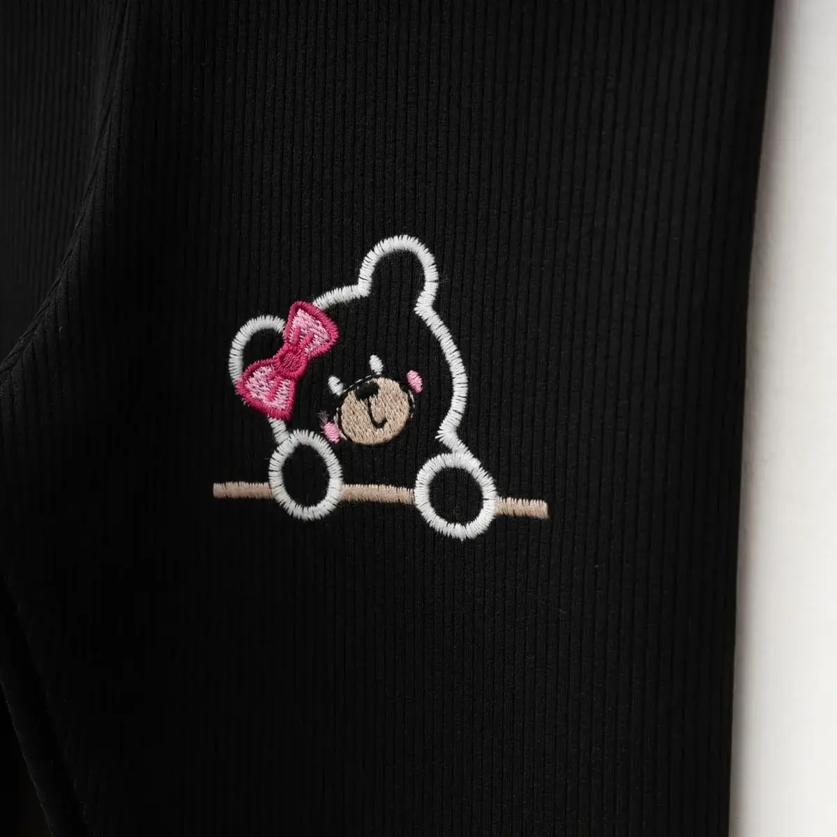 Winimo Tayt Fitilli Ayıcık Nakışlı Siyah